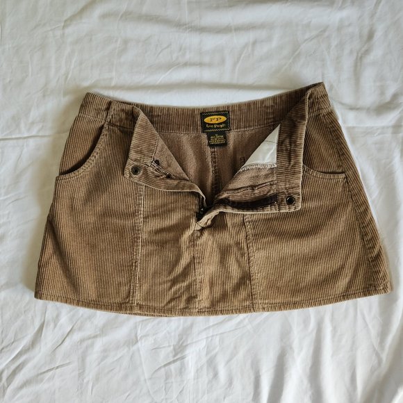 Free People Mini Skirt Corduroy Tan Medium - Picture 3 of 8